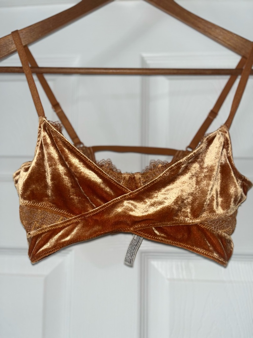 Free People Velvet Bralette in Bronze